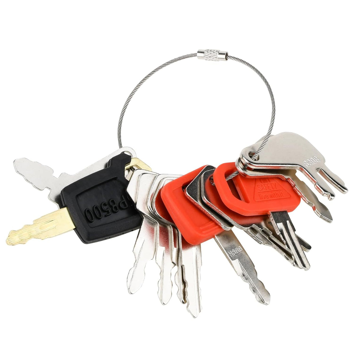 18 Pcs Ignition Key for CASE Caterpillar CAT Hitachi JCB John Deere Kobelco Komatsu Takeuchi Volvo Heavy Construction Equipment - KUDUPARTS