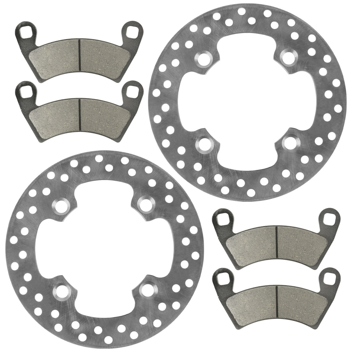 2 Pieces Front Brake Disc Rotor And Pads 5254999 5251565 2203747 for Polaris Ranger XP 900 2013-2018 - KUDUPARTS