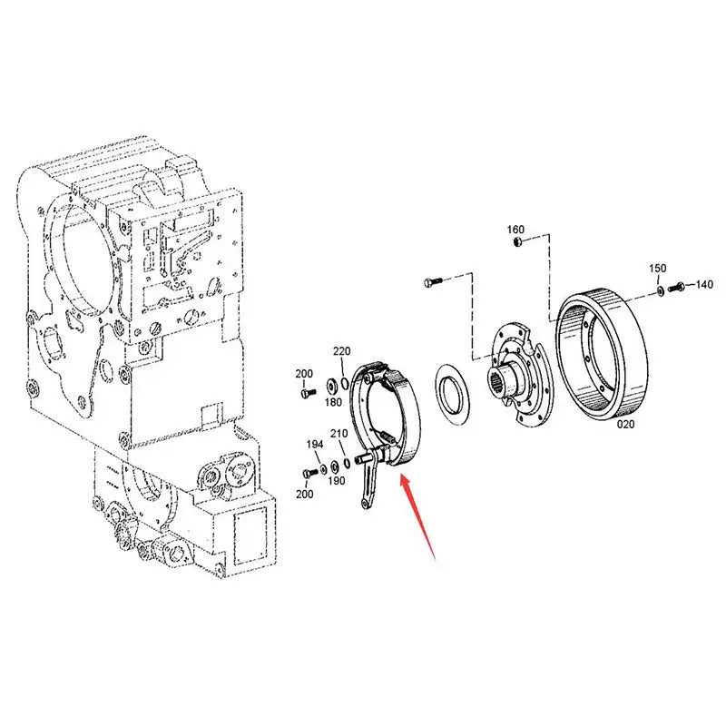 Brake Staff 0501003819 for ZF Transmission Gearbox 4WG180 4WG200 SDLG Wheel Loader LG958L - KUDUPARTS