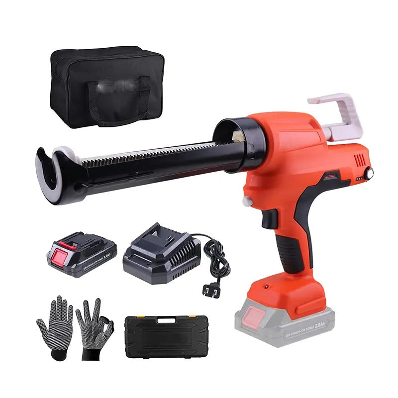 21V Hand-held Cordless Electric Caulking Gun Kit With 2.0 Ah Battery Charger for Windows Ceramic tile Joints House Leakage Repair - KUDUPARTS