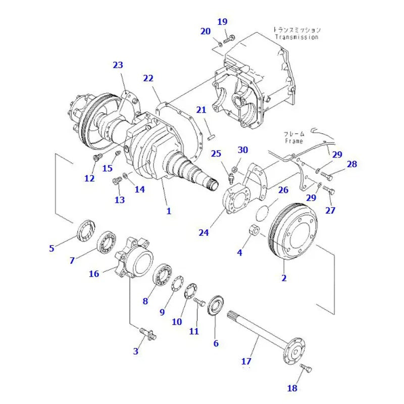 Drum Brake 3EB-21-25310 for Komatsu Forklift FD30H-12 FD30-14 FD28/30-12 FD30H-14 FD28/30