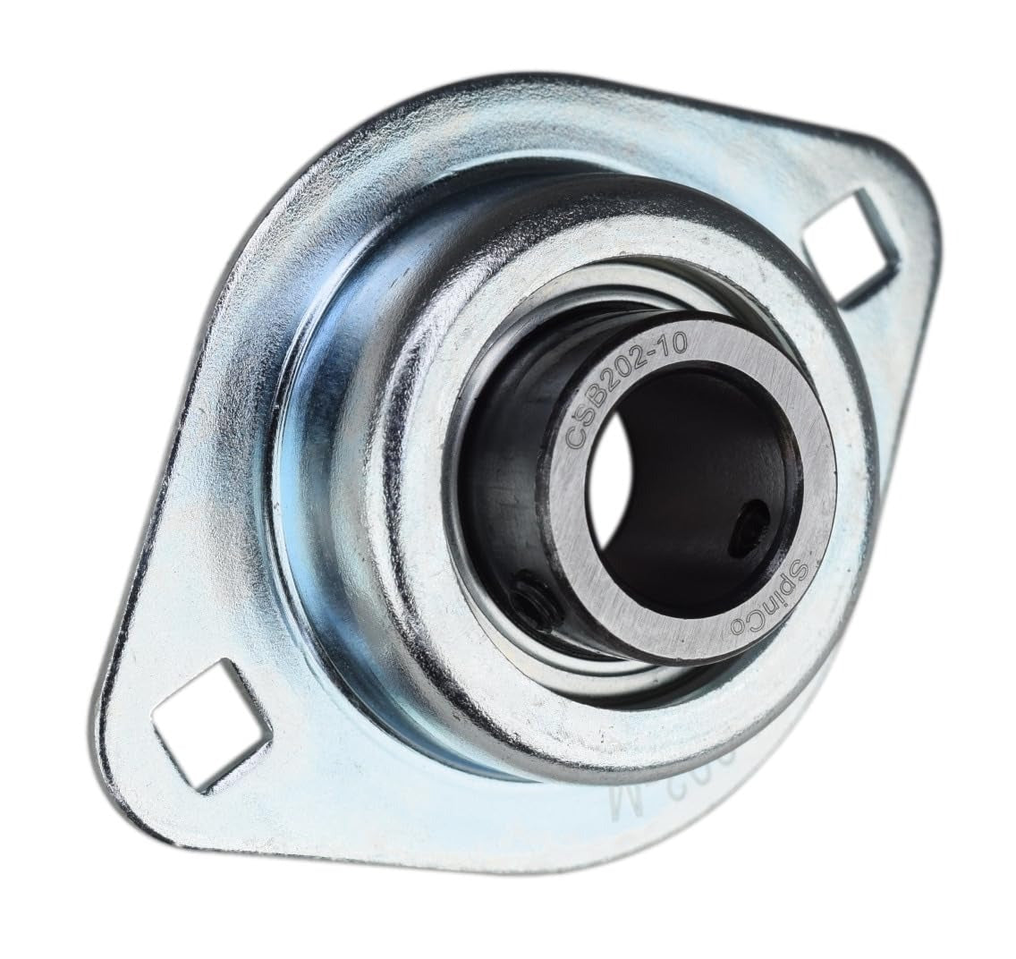 5/8" Pressed Steel Two Bolt Flange Bearing SBPFL202-10 SBSFL202-10 fo Tractor Harvester Excavator - KUDUPARTS