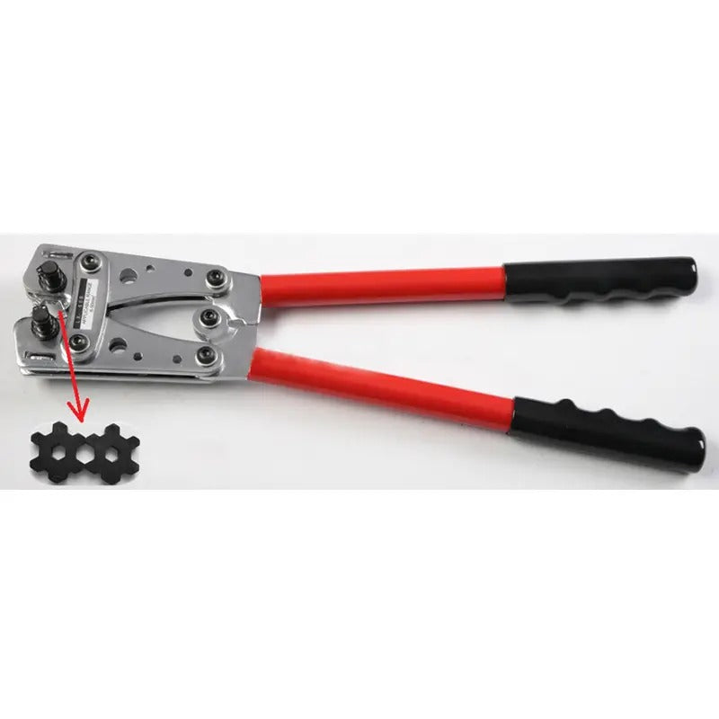 6-50mm² Heavy Duty Hex Crimping Tool LX-50B for Non-insulated cable links - KUDUPARTS