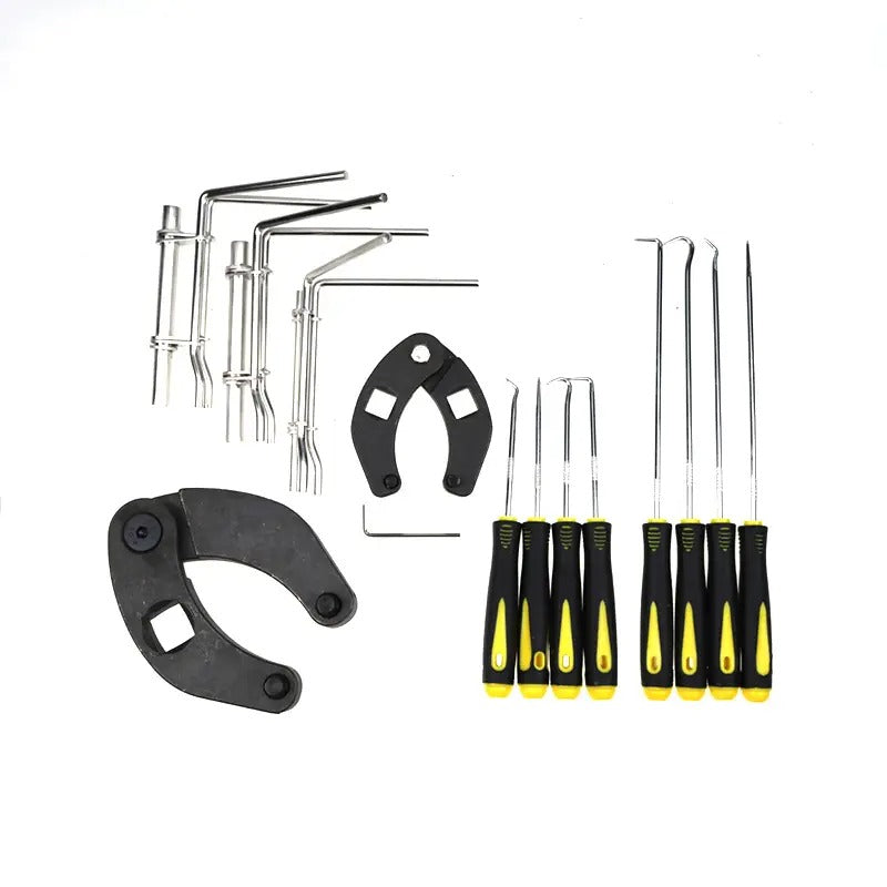 Adjustable Gland Nut Universal Hydraulic Cylinder Spanner Wrench 1266 7463 & Piston Rod Seal U-cup Installation Tool Kit Set J05321 for Most Farm - KUDUPARTS