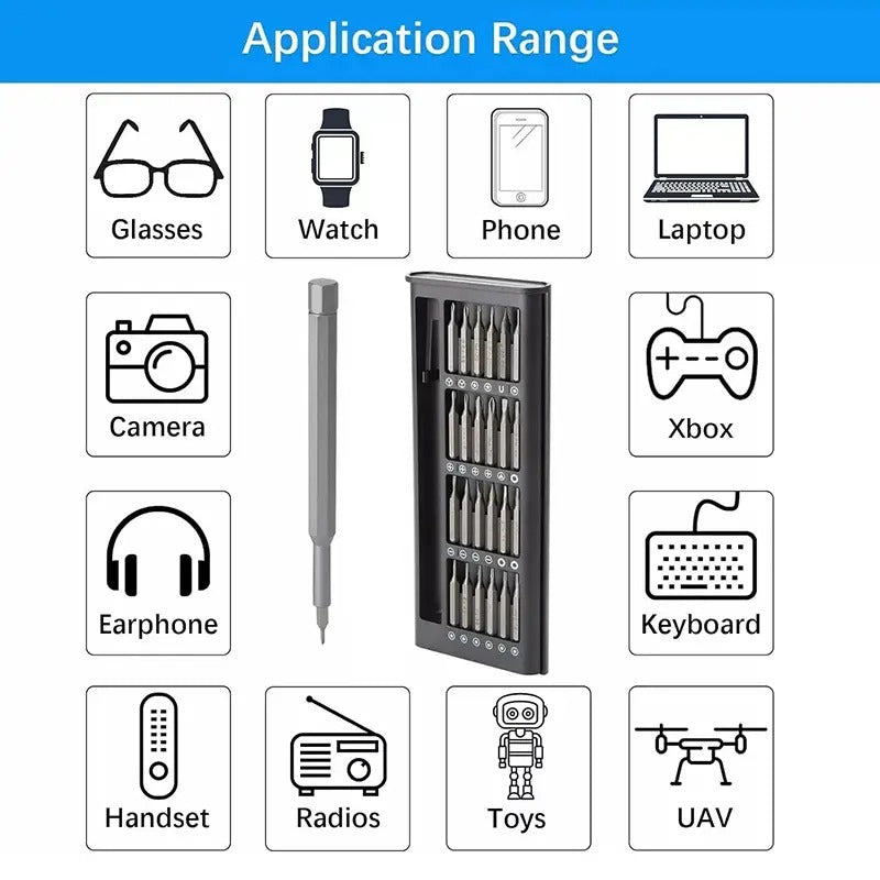 24 In 1 Magnetic Precision Screwdriver Set for Computer Pc Phone Repair Fix Tool Kit - KUDUPARTS