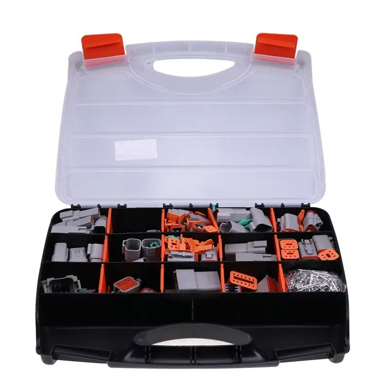 750 Pcs Deutsch DT Connector Kit DT04/06-2P/2S/3P/3S/4P/4S/6P/6S/08PA/08SA/12PA/12PS for 14 16 18 20 AWG Stamped Contacts Kit - KUDUPARTS