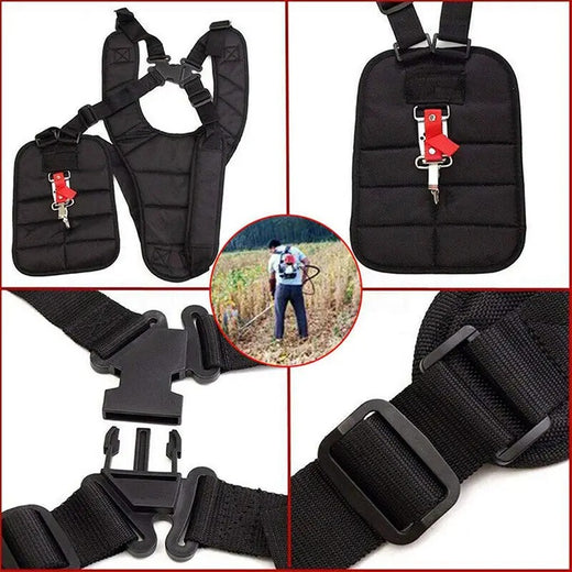 Double Shoulder Strimmer Padded Belt Harness Strap for Brush Cutter & Trimmer Lawn Mower Parts Garden Tools - KUDUPARTS