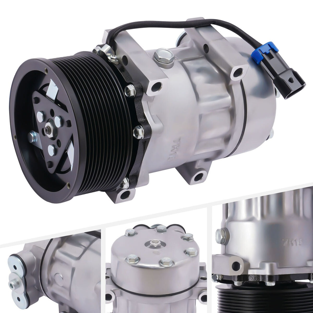 SD7H15 A/C Compressor 4079 F69-6003-122 for Peterbilt Truck 320 382 384 386 388 389 587 - KUDUPARTS