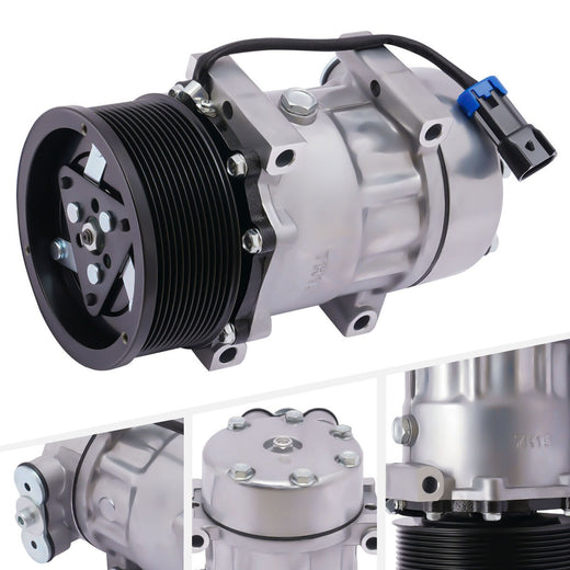 SD7H15 A/C Compressor 4079 F69-6003-122 for Peterbilt Truck 320 382 384 386 388 389 587 - KUDUPARTS
