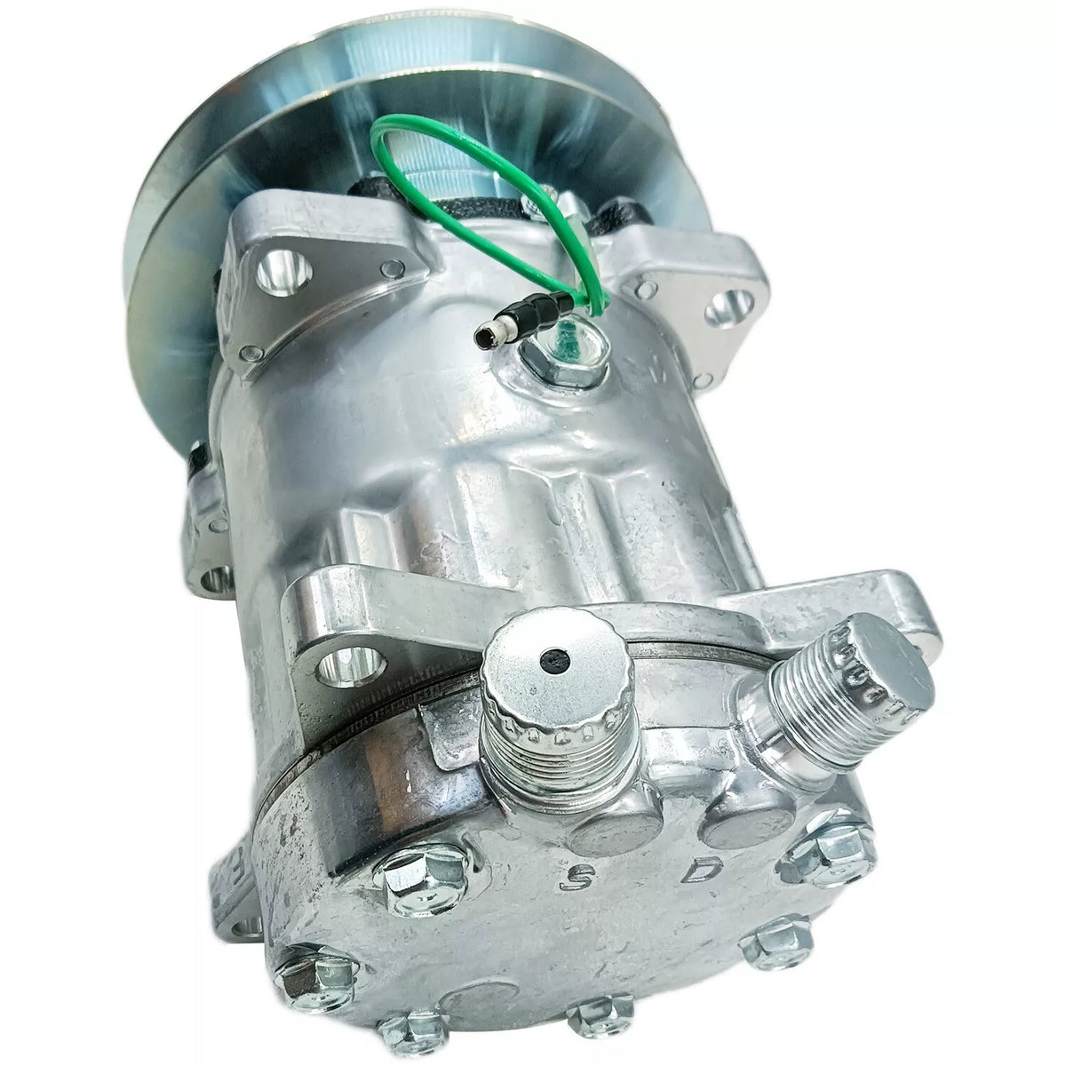SD7H15 A/C Compressor FF200866 for John Deere 2054 2554 2154D 2454D 2954D 3754D Hitachi ZAXIS210F-3 ZAXIS240F-3 ZAXIS290F-3 ZAXIS370F-3 ZAXIS200F ZAXIS250F - KUDUPARTS