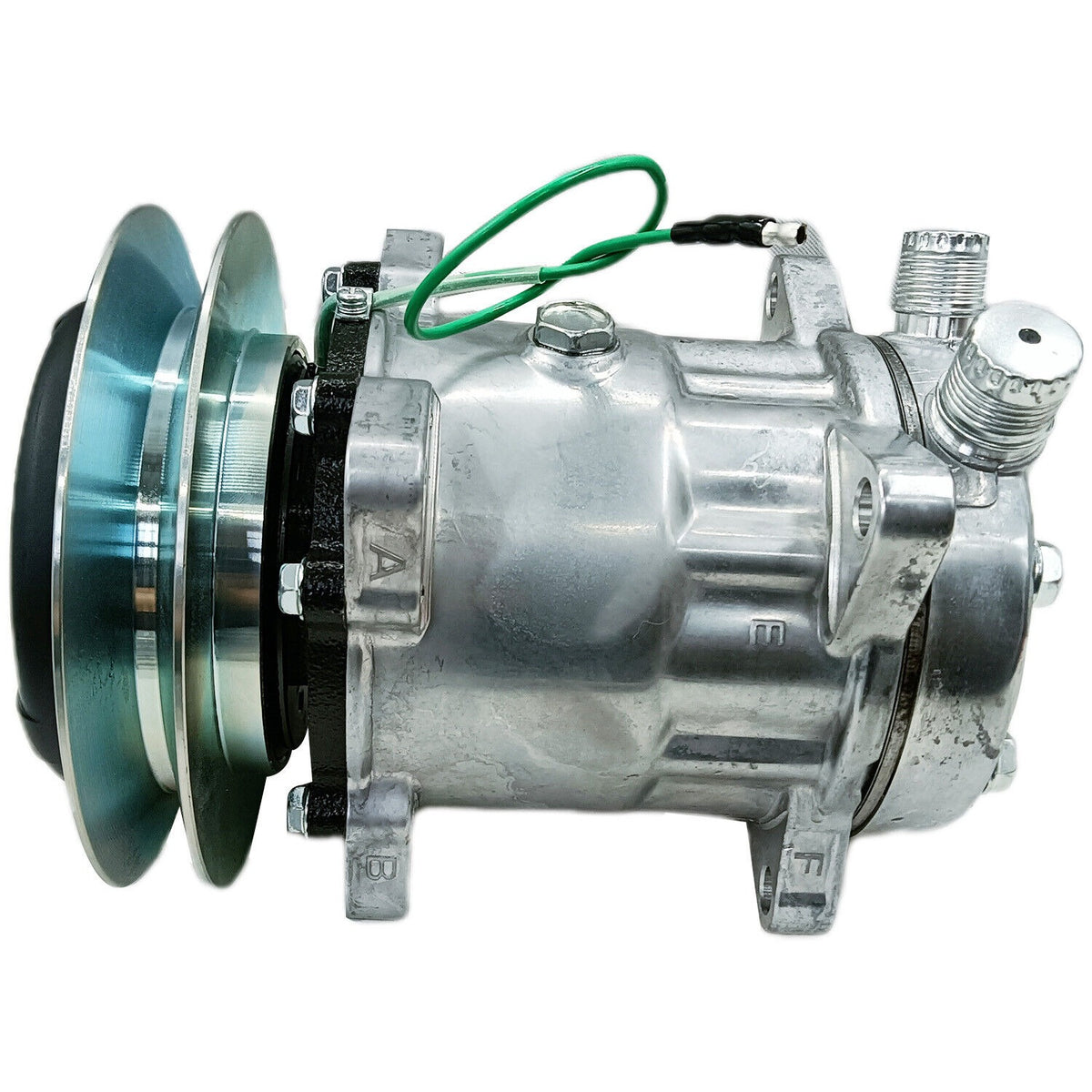 SD7H15 A/C Compressor FF200866 for John Deere 2054 2554 2154D 2454D 2954D 3754D Hitachi ZAXIS210F-3 ZAXIS240F-3 ZAXIS290F-3 ZAXIS370F-3 ZAXIS200F ZAXIS250F - KUDUPARTS
