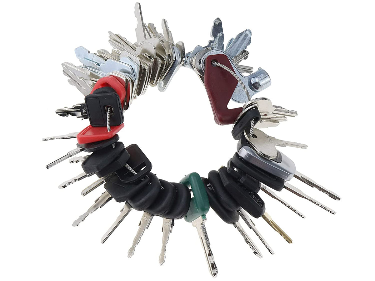 56 Key Set for Bobcat CASE Caterpillar Genie GRADALL HYSTER JCB JLG Komatsu SANY MULTIQUIP KOBELCO New Holland KUBOTA Toyota Volvo & More - KUDUPARTS