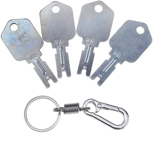 Ignition Keys #166 with Key Chain for Clark Yale Hyster Komatsu Gradall Gehl Crown 186304 51335040 A214062 1430 Hyster Forklift - KUDUPARTS