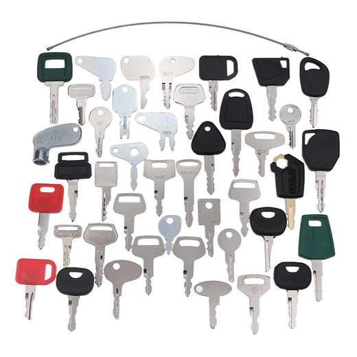 42 Set Construction Ignition Key Set for Case Cat Komatsu John Deere JCB Volvo Excavator Master - KUDUPARTS