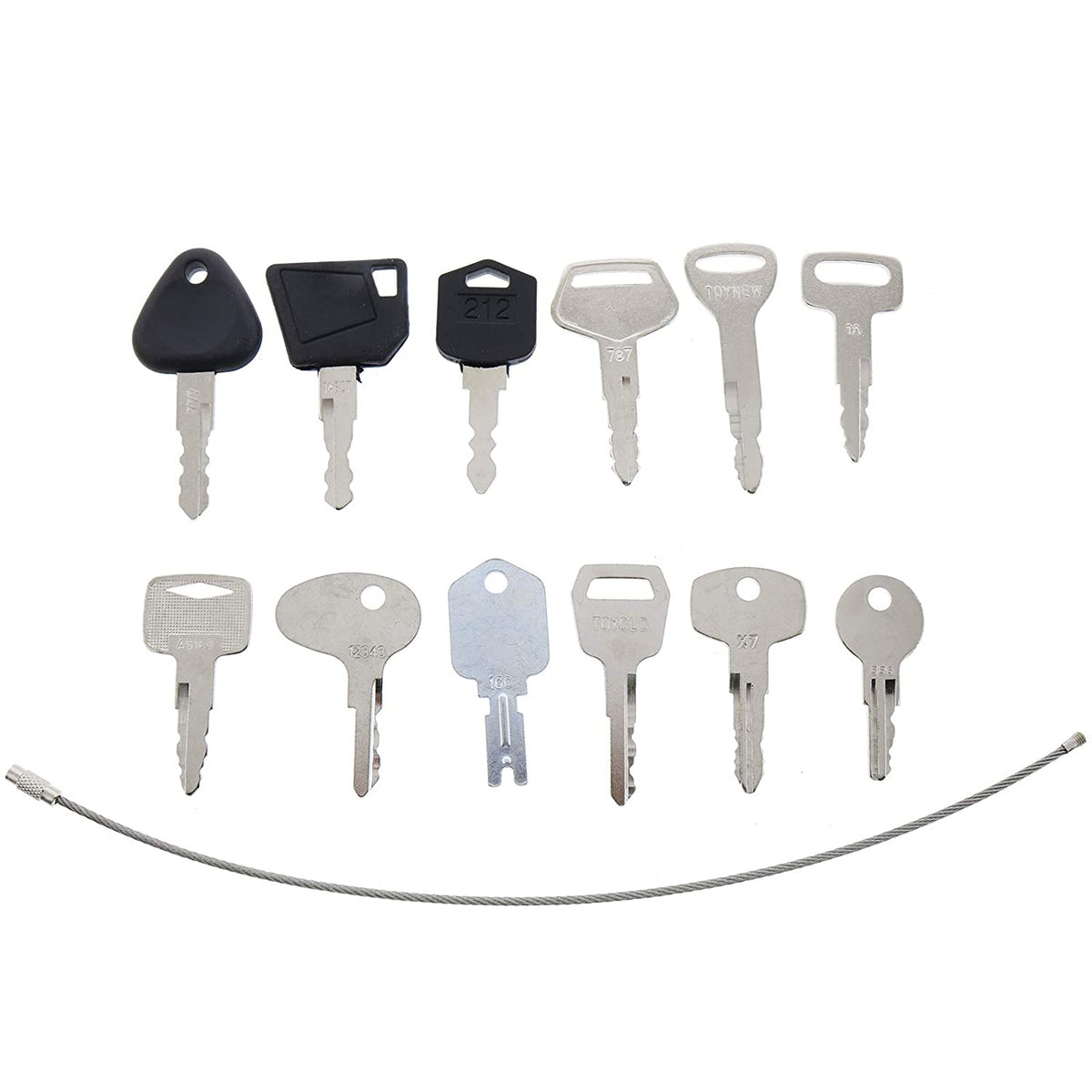 12 Set Forklift Keys Master for Yale Cat Clark Komatsu Toyota Doosan Nissan Hyster JCB Volvo Tornado Mitsubishi Forklift - KUDUPARTS