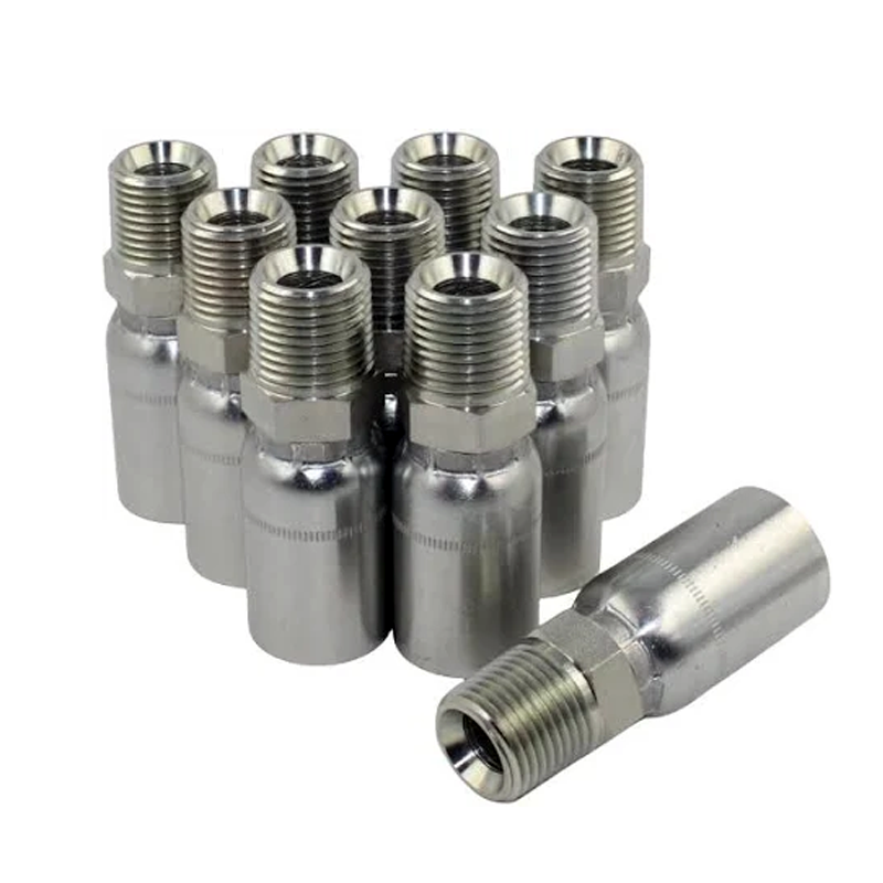 10 Pcs Hydraulic Hose Crimp Fitting With 3/8" NPT Male MP-6-6 06U106 for Parker 100R1 100R2 100R17 100R16 - KUDUPARTS