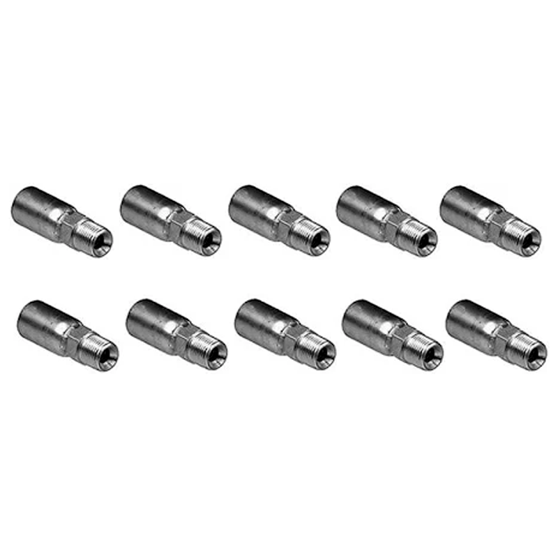 10 Pcs Hydraulic Hose Crimp Fitting With 3/8" NPT Male MP-6-6 06U106 for Parker 100R1 100R2 100R17 100R16 - KUDUPARTS
