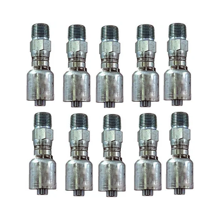 10 Pcs Hydraulic Hose Fitting With 1/2" Male Pipe Swivel 11343-8-8 for Parker - KUDUPARTS
