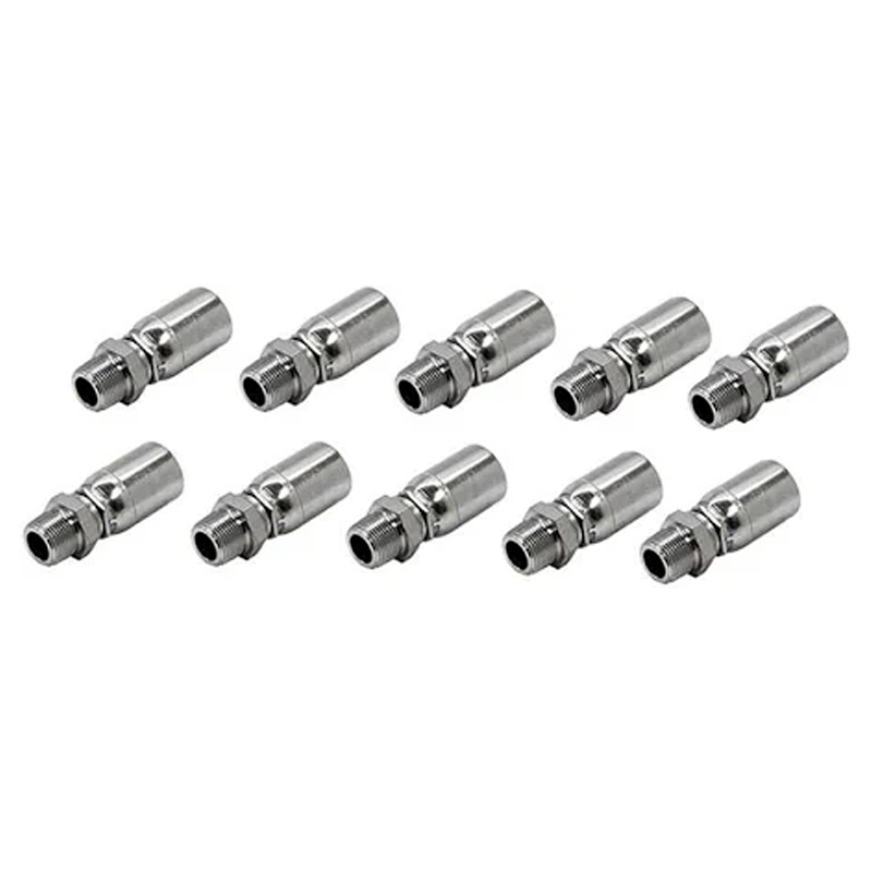 10 Pcs Hydraulic Hose Fitting With 3/8" NPT Male Swivel 06U-J06 for Parker 100R1 100R2 100R17 - KUDUPARTS