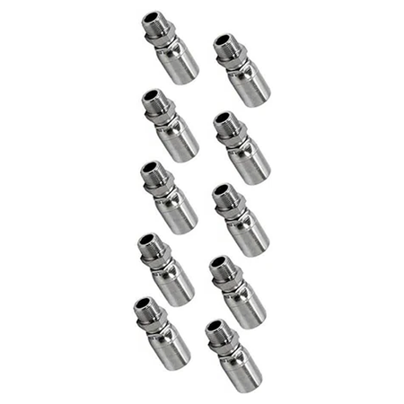 10 Pcs Hydraulic Hose Fitting With 3/8" NPT Male Swivel 06U-J06 for Parker 100R1 100R2 100R17 - KUDUPARTS