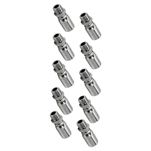 10 Pcs Hydraulic Hose Fitting With 3/8" NPT Male Swivel 06U-J06 for Parker 100R1 100R2 100R17 - KUDUPARTS