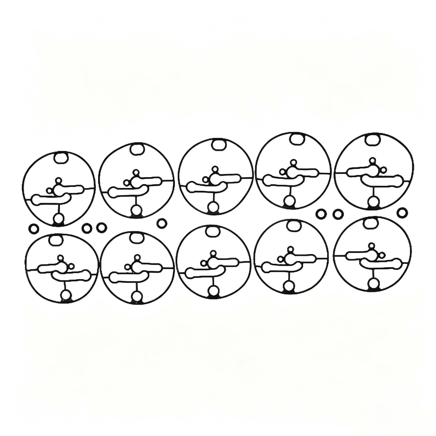 10 Pieces Float Bowl Gasket With Inlet Seal 698781 for Nikki Carburetor Briggs & Stratton Engine 201312 212707 216312 31E577 31D777 31S877 406677 441677 44C877