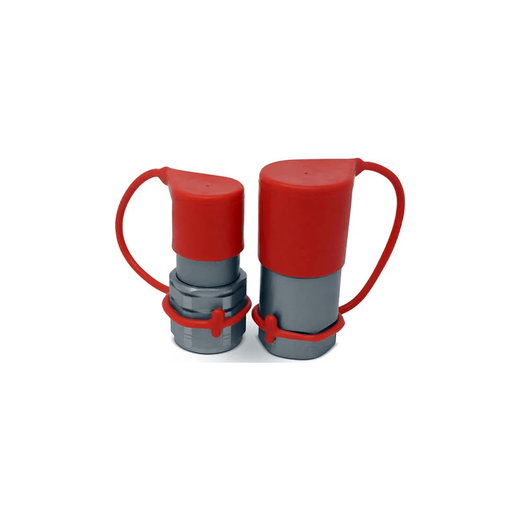 1/2" Flat Face Hydraulic Quick Connect Couplings Set With Dust Caps FF12-08N-SET HT4F4-4HTF4 for Bobcat Skid Steer - KUDUPARTS