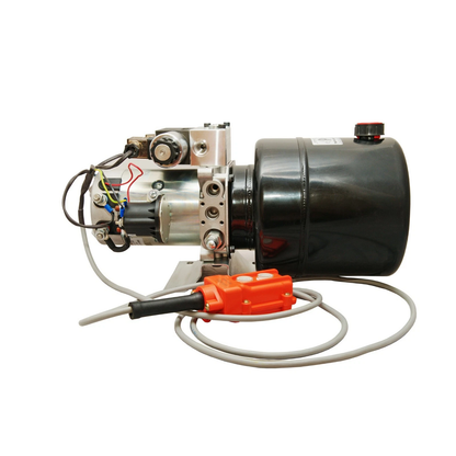 Groupe hydraulique simple effet 12 V CC avec réservoir en acier de 8 pintes et télécommande HPU-SR-12VDC-SA-08 pour benne basculante et table élévatrice à ciseaux