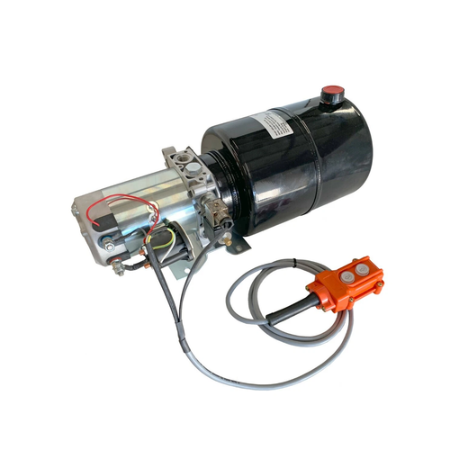 12V DC Single Acting Hydraulic Pump Power Unit 8 Quart Steel Tank With Remote Control HPU-SR-12VDC-SA-08 for Dump Trailer Scissor Lift Table - KUDUPARTS