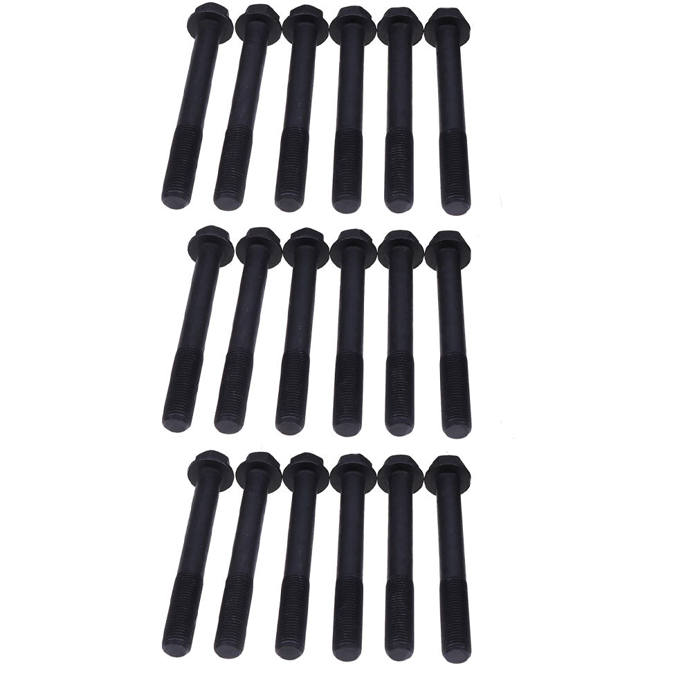 18Pcs Cylinder Head Bolt 25-15024-00 for Kubota V1505 Carrier CT491 CT4-91-TV CT4.91 Engine