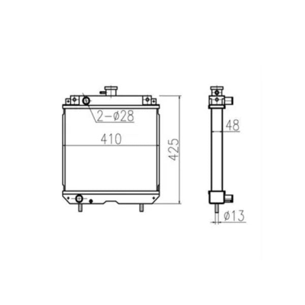 For Kubota B2710 Water Tank Radiator Core ASS'Y - KUDUPARTS