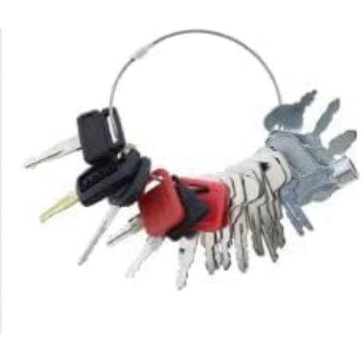 16 Pcs Ignition Key for Bobcat CASE Caterpillar CAT John Deere JD Komatsu JCB Cat Ferguson New Holland Mitsubishi Tractors and Many More - KUDUPARTS