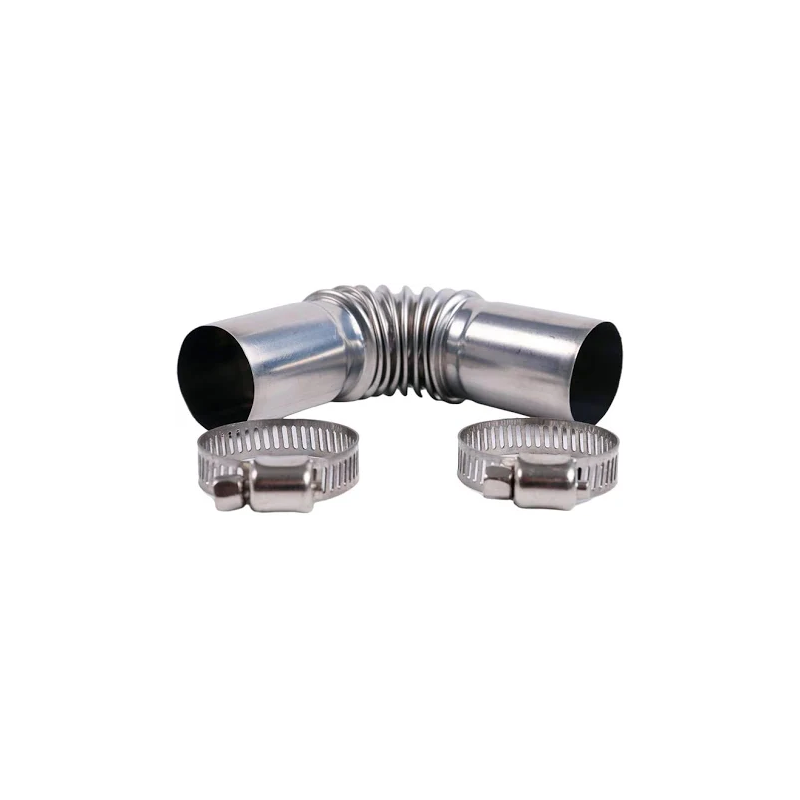 24mm Stainless Steel Exhaust Pipe Tube Duct Tube Elbow Connector Set with Clamps for Webasto Eberspacher Air Heater