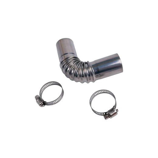 24mm Stainless Steel Exhaust Pipe Tube Duct Tube Elbow Connector Set with Clamps for Webasto Eberspacher Air Heater - KUDUPARTS