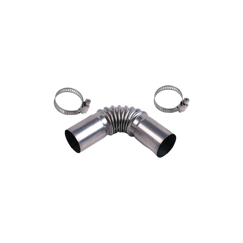 24mm Stainless Steel Exhaust Pipe Tube Duct Tube Elbow Connector Set with Clamps for Webasto Eberspacher Air Heater