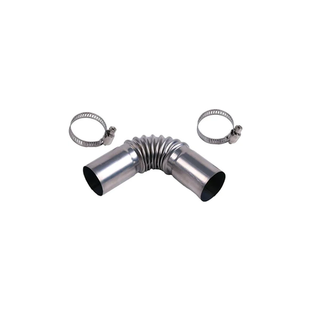 24mm Stainless Steel Exhaust Pipe Tube Duct Tube Elbow Connector Set with Clamps for Webasto Eberspacher Air Heater - KUDUPARTS