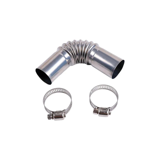 24mm Stainless Steel Exhaust Pipe Tube Duct Tube Elbow Connector Set with Clamps for Webasto Eberspacher Air Heater - KUDUPARTS
