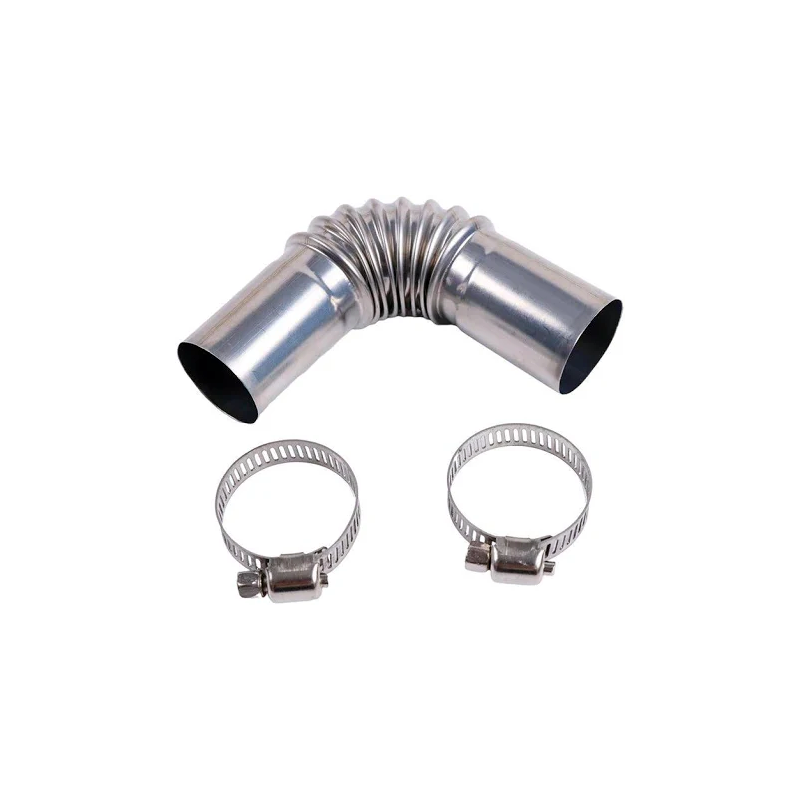 24mm Stainless Steel Exhaust Pipe Tube Duct Tube Elbow Connector Set with Clamps for Webasto Eberspacher Air Heater - KUDUPARTS