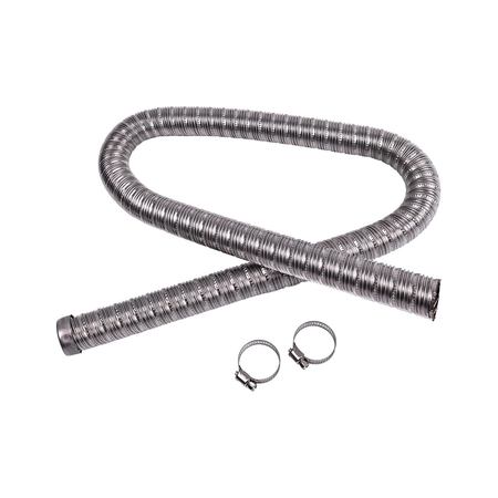 24mm Stainless Steel Exhaust Pipe(1m) 36061296 90394 with Clamps for Webasto Eberspacher - KUDUPARTS