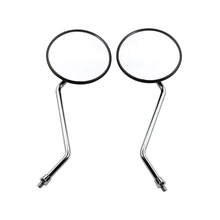 2 Pcs 8mm Adjustable Universal Antenna Style Retro Vintage Round Rearview Mirror for ATV Motorcycle Go-Kart Scooter Dirt-bike Mini-Bike