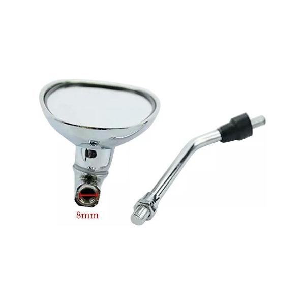 2 Pcs 8mm Silver Plating Rearview Mirror for 50cc 70cc 90cc 110cc 125cc 150cc 200cc 250cc Motorcycle Moped Scooter