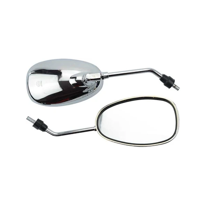 2 Pcs 8mm Silver Plating Rearview Mirror for 50cc 70cc 90cc 110cc 125cc 150cc 200cc 250cc Motorcycle Moped Scooter