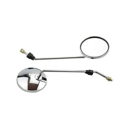 2 Pcs 8mm Thread Round Silver Plating Rearview Mirror for 50cc 70cc 90cc 110cc 125cc 150cc 200cc 250cc ATV Motorcycle Scooter