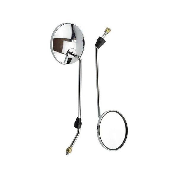 2 Pcs 8mm Thread Round Silver Plating Rearview Mirror for 50cc 70cc 90cc 110cc 125cc 150cc 200cc 250cc ATV Motorcycle Scooter