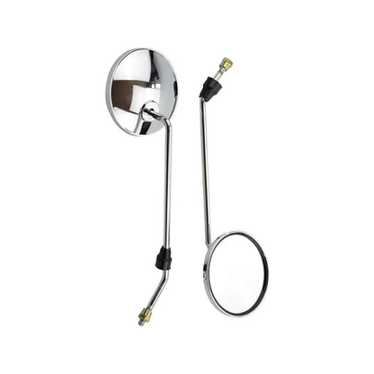 2 Pcs 8mm Thread Round Silver Plating Rearview Mirror for 50cc 70cc 90cc 110cc 125cc 150cc 200cc 250cc ATV Motorcycle Scooter