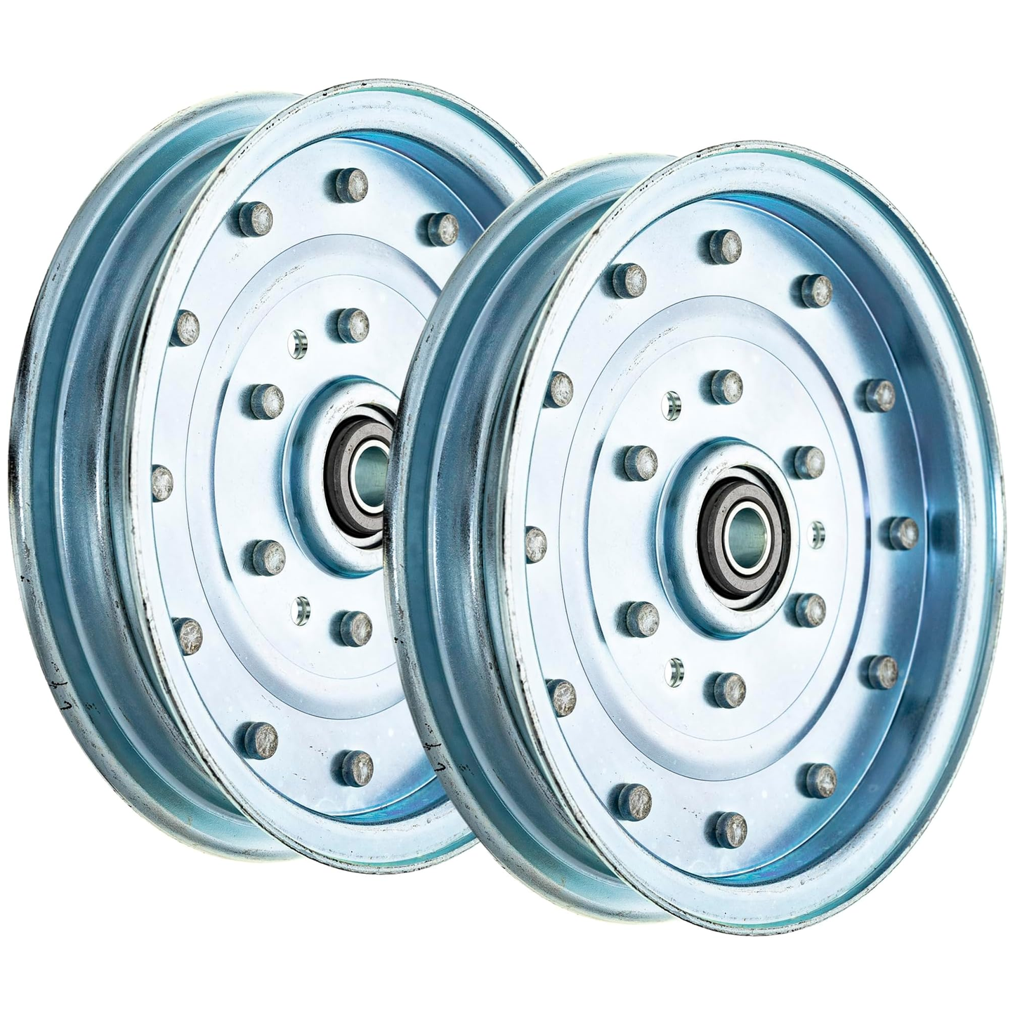 2 Pcs Flat Idler Pulley 5102831 5021976 5600184 for Ferris 5900500 5900708 5900781 5900783 5900943 5900993 Snapper 400Z 500Z Simplicity Mower