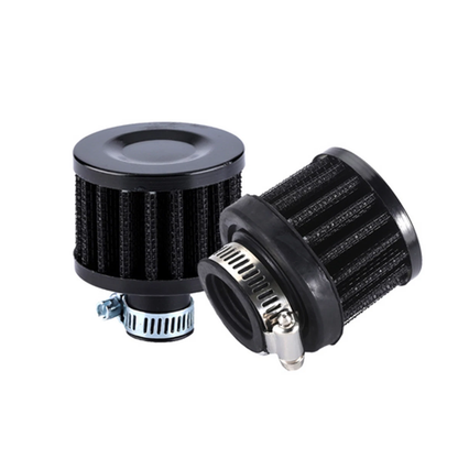 2 Pieces Universal 25mm Car Air Filter Intake Clip-On Respirator Cold Ventilation Crankcase Black