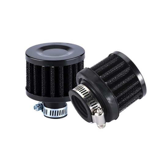 2 Pieces Universal 25mm Car Air Filter Intake Clip-On Respirator Cold Ventilation Crankcase Black - KUDUPARTS