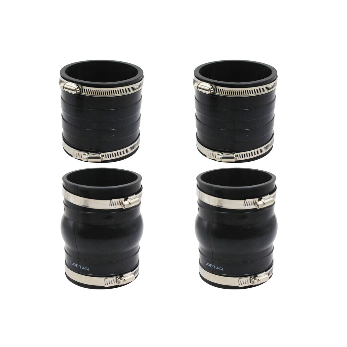 2 Set Exhaust Hose Bellow 3852696 3863450 for OMC Volvo Penta 4.3 5.0 5.7 Upper Lower Rubber Coupler - KUDUPARTS