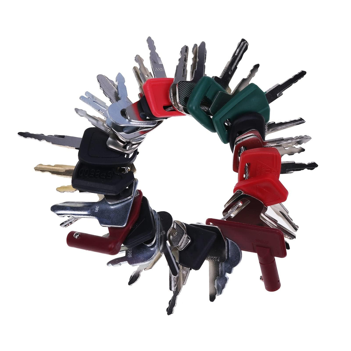 39 Pcs Ignition Key for Caterpillar CAT CASE Ford Komatsu JCB John Deere Yanmar Kubota Hyster Takeuchi New Holland Heavy Equipment - KUDUPARTS